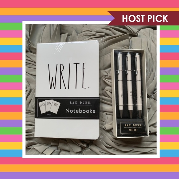 Rae Dunn Other - Rae Dunn ‘Write’ Notebook & Pen Bundle - HP!